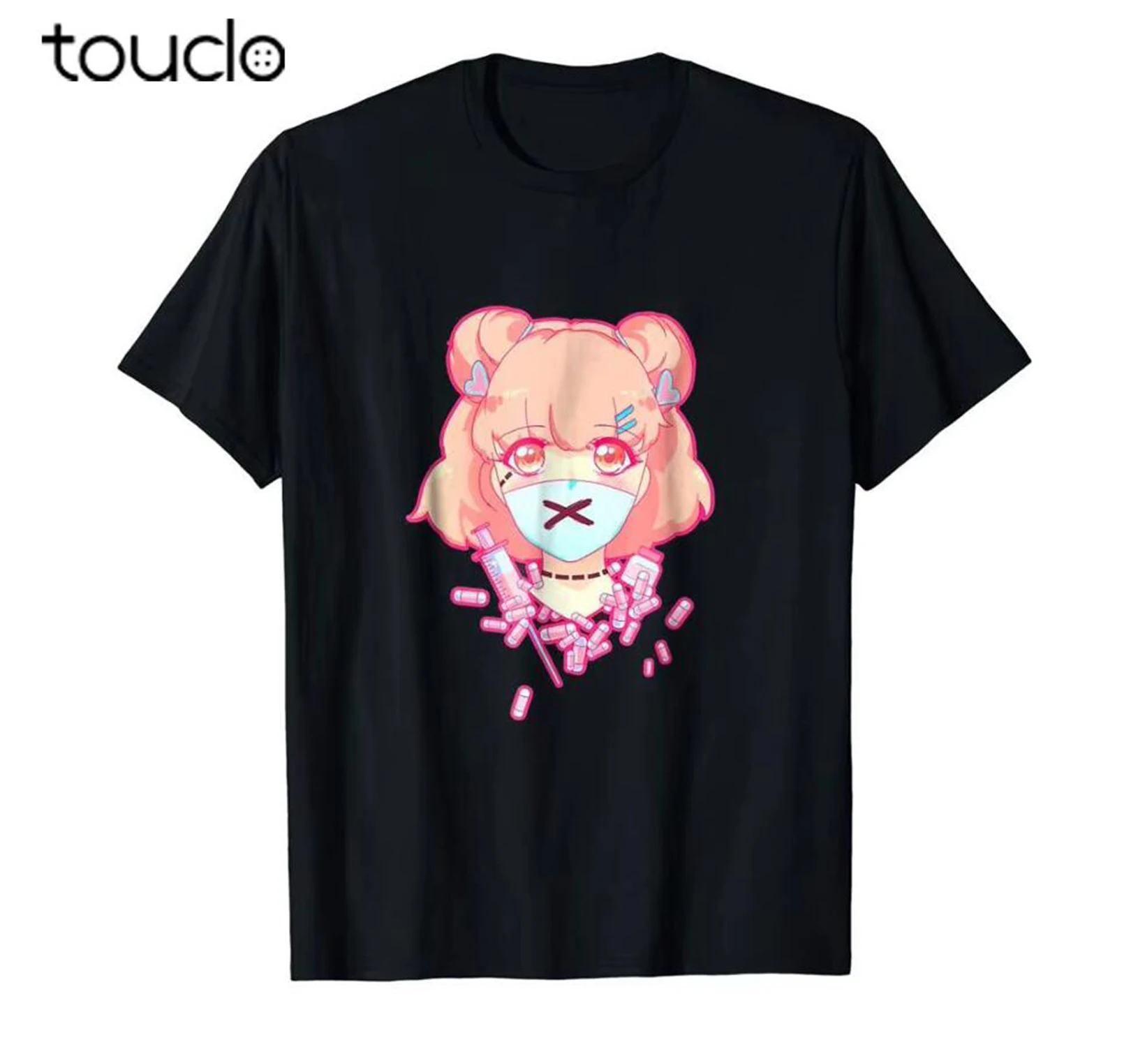 Summer Clothing Brands - เสื้อยืดลายอนิเมะ Pastel Menhera Psycho แบรนด์ Summer