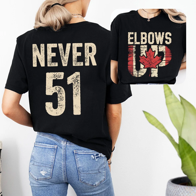 Summer Clothing Women Canada - Retro ข้อศอกไม่เคย 51 แคนาดาพิมพ์ผู้หญิงเสื้อยืดสบายๆฤดูร้อน Tees ตลก