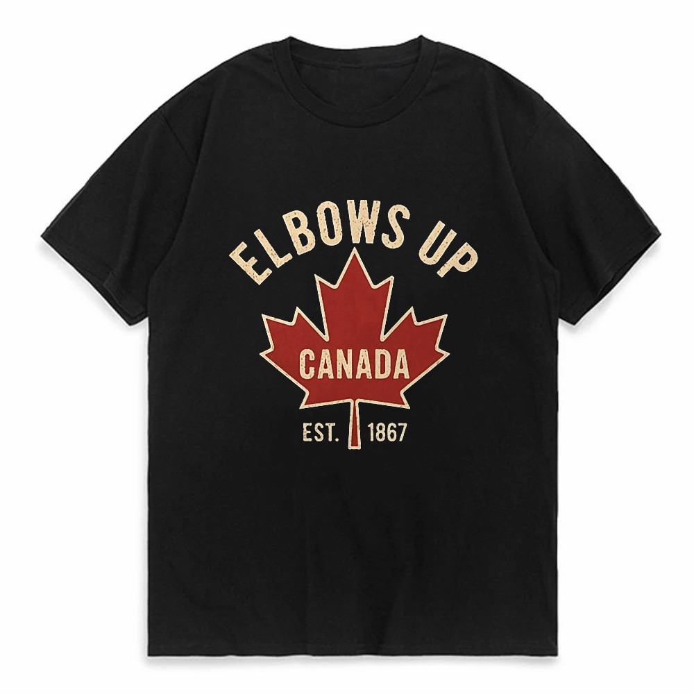 Summer Clothing Women Canada - เสื้อยืด Elbows Up Canada สำหรับผู้ชายและผู้หญิง เสื้อลำลองฤดูร้อน