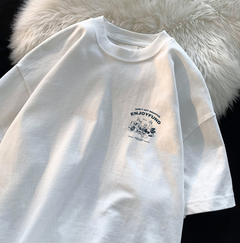 เสื้อแขนสั้นผ้าฝ้ายแท้ทรงหลวม  - Summer Clothing Brands บทวิจารณ์และราคา