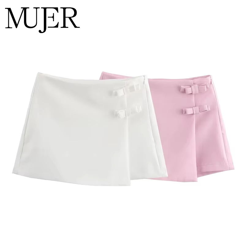 กระโปรงสั้นสีชมพูขาวสำหรับผู้ห - Summer Zara บทวิจารณ์และราคา