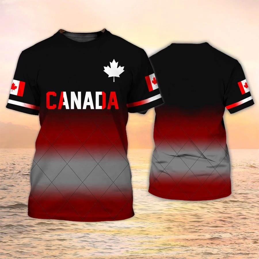 เสื้อยืดพิมพ์ลายธงแคนาดา 3 มิต - Summer Clothing Women Canada บทวิจารณ์และราคา